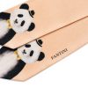 Écharpe décorée dun panda en teinte beige pour les sacs à main dédiés aux femmes