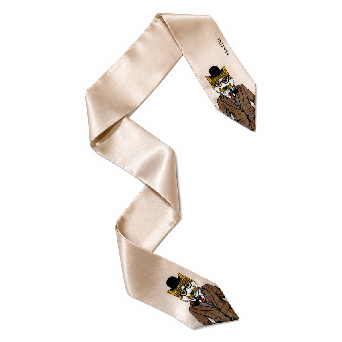 Foulard sophistiqué beige à lier sur des sacs destinés aux femmes